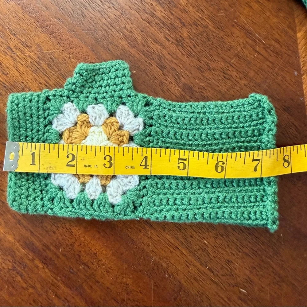 Green Crochet Fingerless Gloves